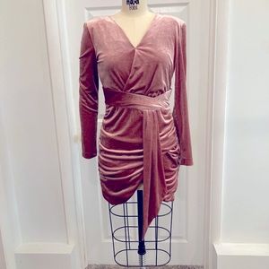 Trendy velour/velvet party dress.  Great for weddings and events.